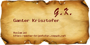 Ganter Krisztofer névjegykártya